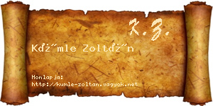 Kümle Zoltán névjegykártya